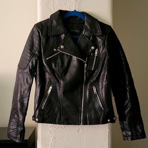 NWOT Zara Basic Faux Leather Moto Jacket